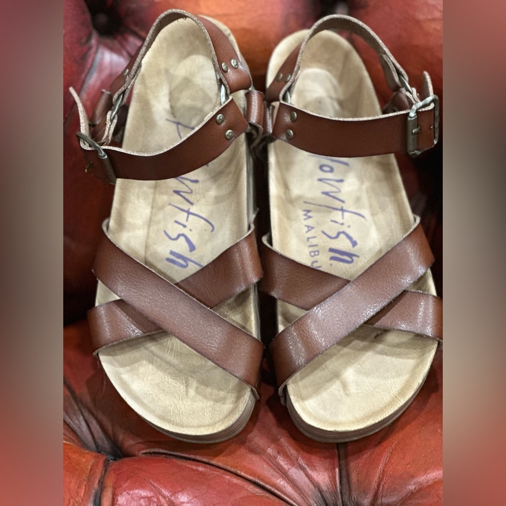 Blowfish Women's Brown Strappy Leather Sandals